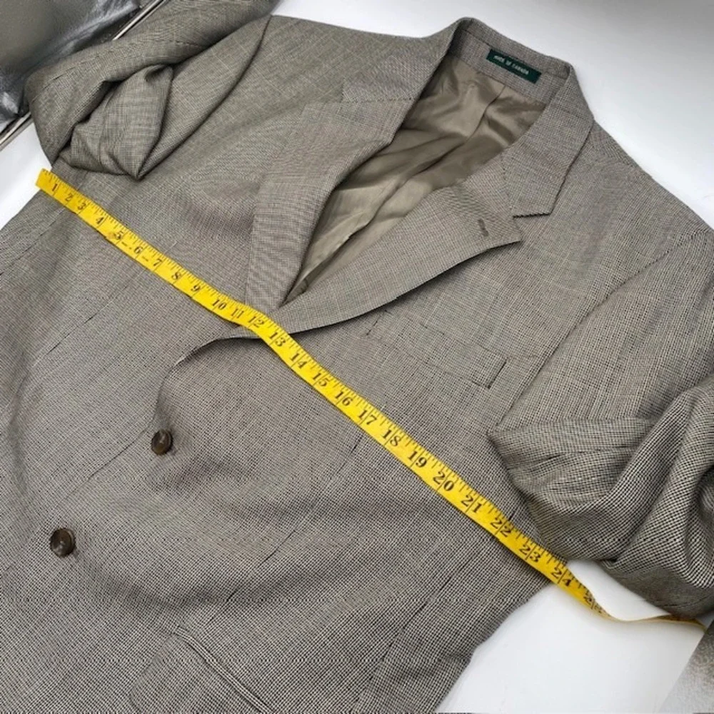 Lauren‎ Ralph Lauren Blazer Sport Coat 44R Tan Brown Wool Micro Check Canada VGC